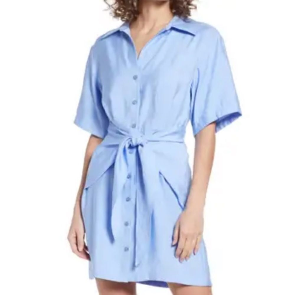 Blue t shirt wrap dress